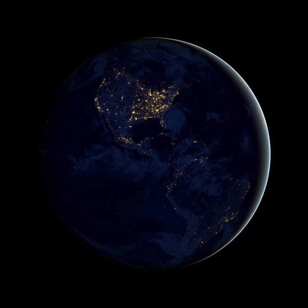 A global view of Earth assembled from data acquired by the Suomi National Polar-orbiting Partnership (NPP) satellite. NASA
